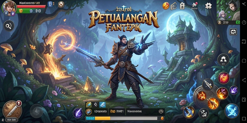 Menampilkan petualangan mendebarkan dalam dunia RPG yang luas.
