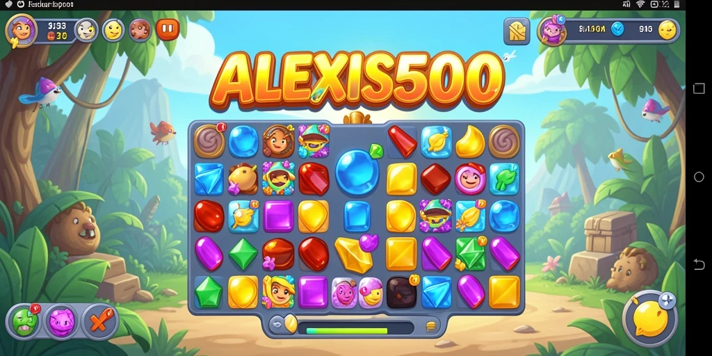 Gameplay menarik dalam ALEXIS500 dengan kombinasi blok warna-warni.