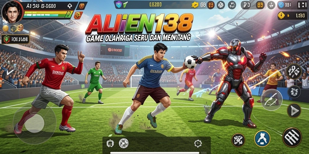 Screenshot utama ALIEN138 menampilkan momen aksi seru dalam permainan olahraga.