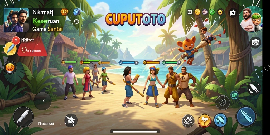Tangkapan layar utama CUPUTOTO menunjukkan gameplay yang menyenangkan dan santai.