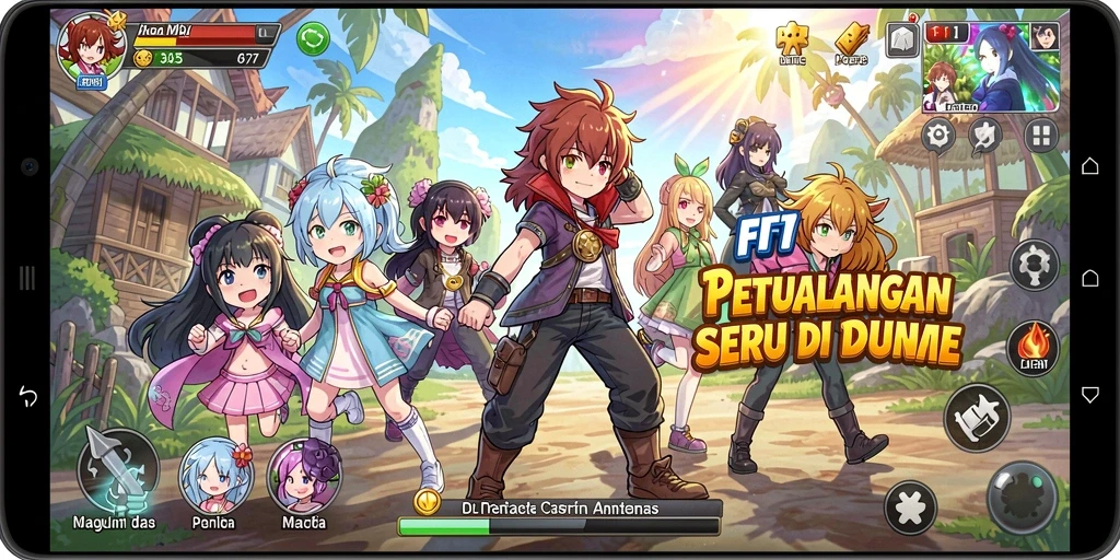 Gameplay seru F7F7 dengan karakter anime ikonik.