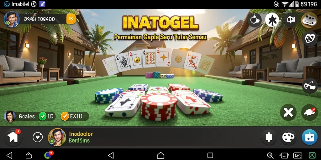 Tampilan gameplay Gaple yang menarik dan interaktif di INATOGEL.