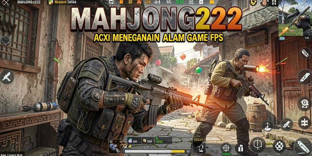Tampilan aksi seru dalam game FPS MAHJONG222.