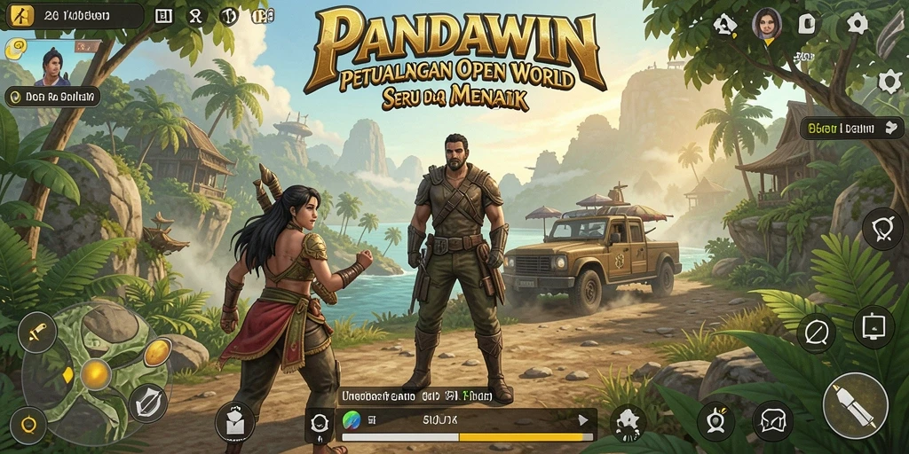 Tampilan gameplay Open World yang epik dalam PANDAWIN.