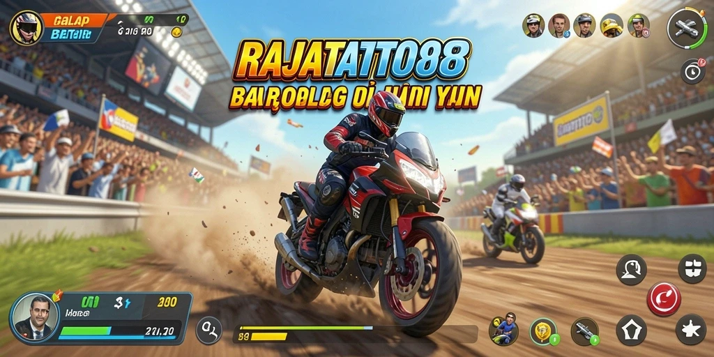 Tangkapan layar gameplay RAJATOTO88 yang menampilkan aksi balapan mendebarkan.
