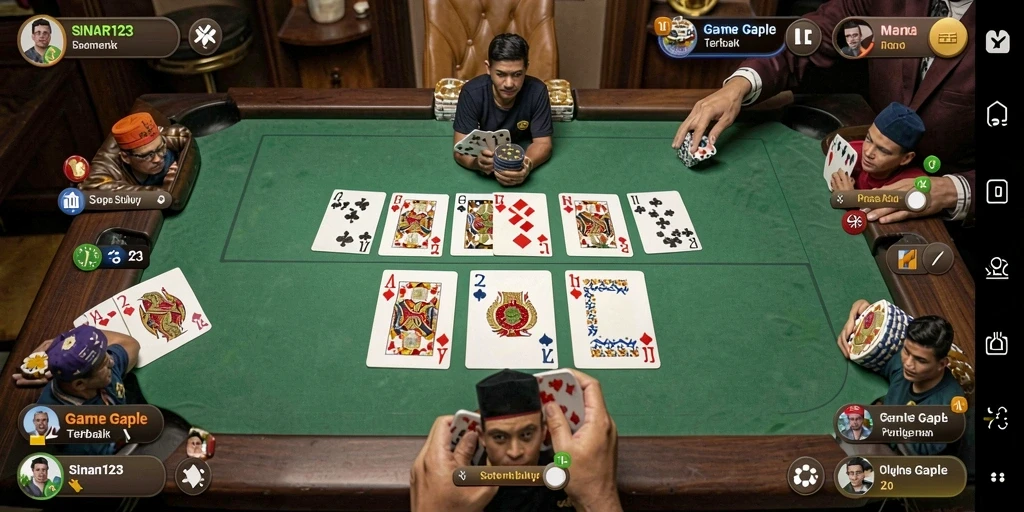 Tampilan gameplay Gaple yang seru dan interaktif di SINAR123.