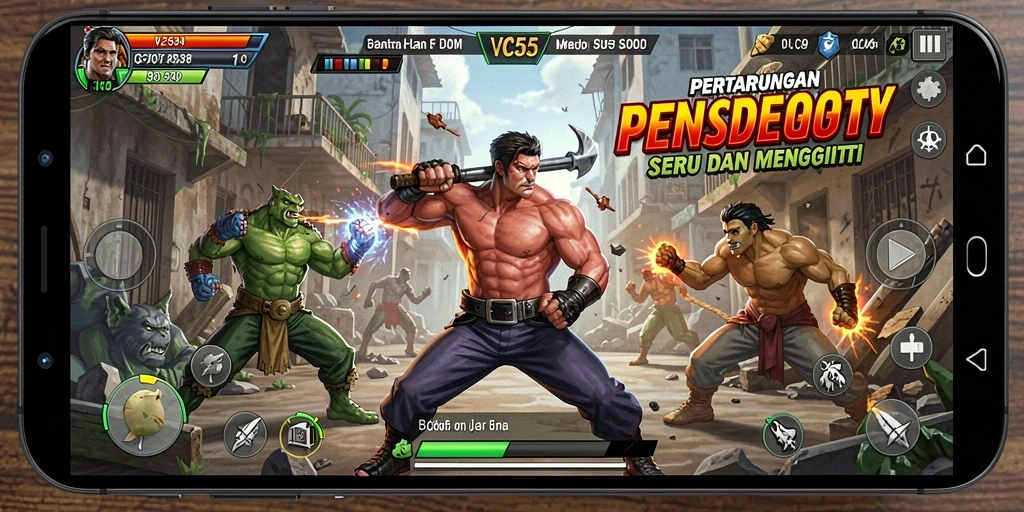 Tangkapan layar menampilkan pertarungan intens antara karakter dalam VC55.